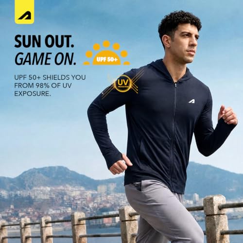 Image of Boldfit Sunscreen Jacket for Men UV Protection Jacket for Men Lightweight Breathable Quick Dry Polyester Full Sleeve Sun Protection Running Jacket Travel,Trekking, Outdoor Summer Wear