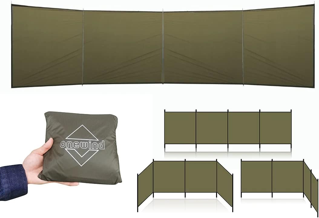Onewind Camping Windbreak, Versatile Wind Blocker Light Water Proof Silnylon Camping Windscreen, Outdoor Windshield for Winter Hiking Beach Backpacking and Picnic, 19.7"*55", No Poles Included
