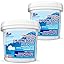 Stabilized chlorine pucks for crystal clear swimming pools