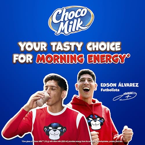 Image of Choco Milk Chocolate Milk Powder Drink Mix - Enriched with 19 Childrens Vitamins - Chocolate Powder Instant Breakfast Drinks - Powdered Drink Mix - Nutritional Drinks for Kids - 14.1 oz 12 Pack