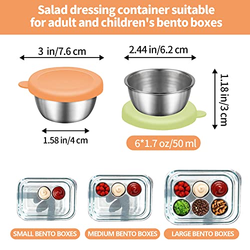 Qefuna 12 Pcs Silicone Lunch Box Dividers, 10Pcs Food Picks, 6X1.7 Oz Salad Dressing Container To Go, Lunch Accessories For Bento Box #TOP4