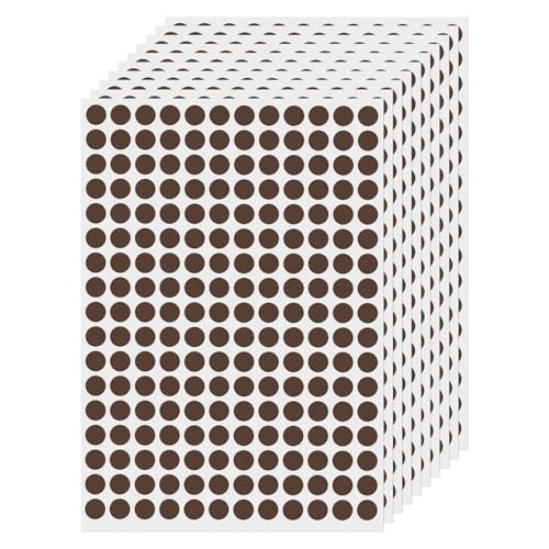 FINDAT Brown Round Labels 0.4 Inch Vinyl Dot Stickers Self-Adhesive Removable Color Coding Decals Waterproof Circle Tag for Office Home Inventory 2040 PCS