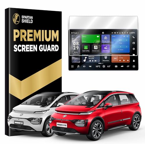Image of Spartan Shield SCREEN GUARD For MG WINDSOR EV & EV PRO 2026 [2024 - Running] || EXCLUSIVE - ESSENCE - EXCLUSIVE PRO - ESSENCE PRO || 15.6 INCH INFOTAINMENT PROTECTOR | Anti Scratch | Water Resistant | HD Clear | High Touch Sensitivity | Windsor 2025 Car Accessories [Not Tempered Glass] (Windsor [15 inch Info] Glossy)