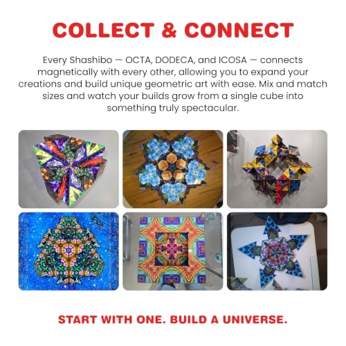 Image of Shashibo Shape Shifting Box - Award-Winning, Patented Fidget Cube W / 36 Rare Earth Magnets - Extraordinary 3D Magic Cube Magnet Fidget Toy Transforms Into Over 70 Shapes (Undersea), Kid