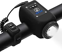 Vista 1 de Bocina de Bicicleta Eléctrica Luz de Bicicleta 2 en 1; Bocina de Bicicleta de 110 dB 5 Modos de Sonido con Batería Recargable Luz de Bicicleta