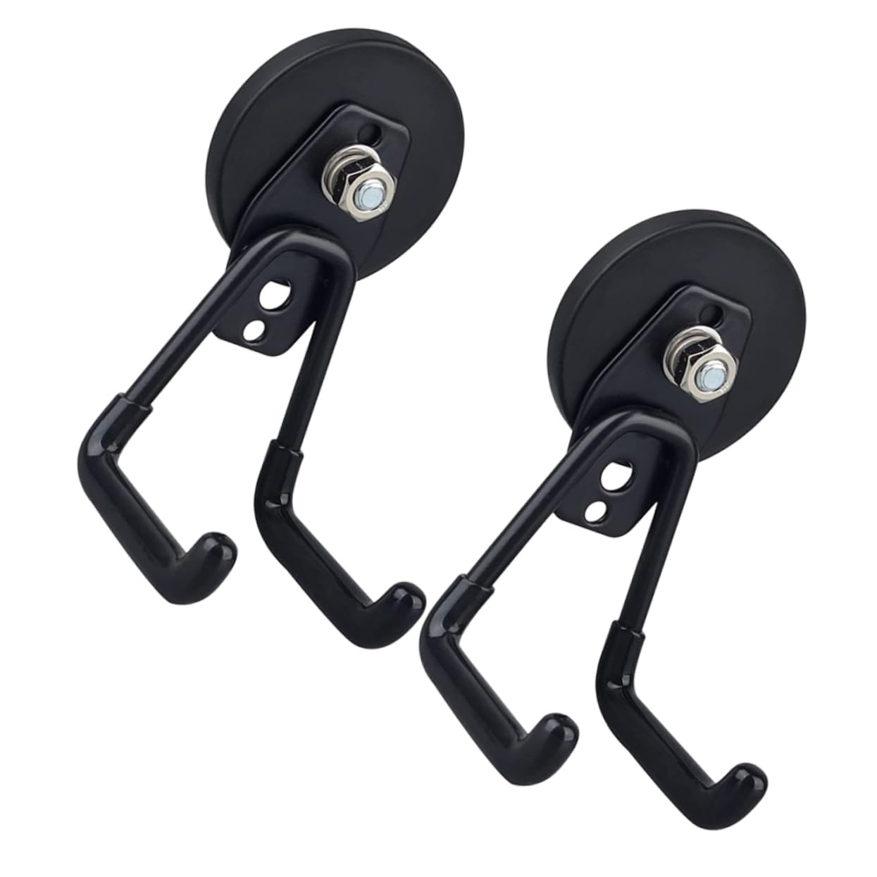 PRETYZOOM 4 Set Gancio Portautensili Magnetico Ganci Per Furgoni Porta Ganci Per Appendere Magnete Da Parete Box Auto Gancio Appendiabiti Da Parete Utensili Magnete Black 2 Pezzi*4