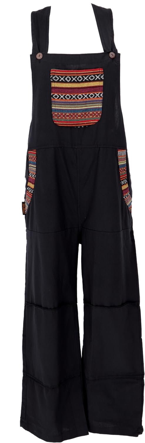 GURU SHOP Salopette larghe Ethno Style oversize, tuta da donna, in cotone, abbigliamento alternativo
