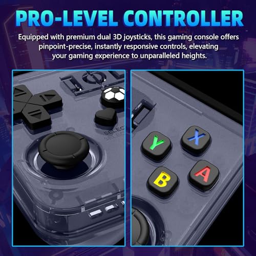 Image of R36MAX Retro Handheld Game Console, 4.0 Inch Retro Gaming Console with 64GB Memory,Support 30+ Emulators,Open Source Linux System Hand Held Game Console, 4000mAh Battery(Gray)