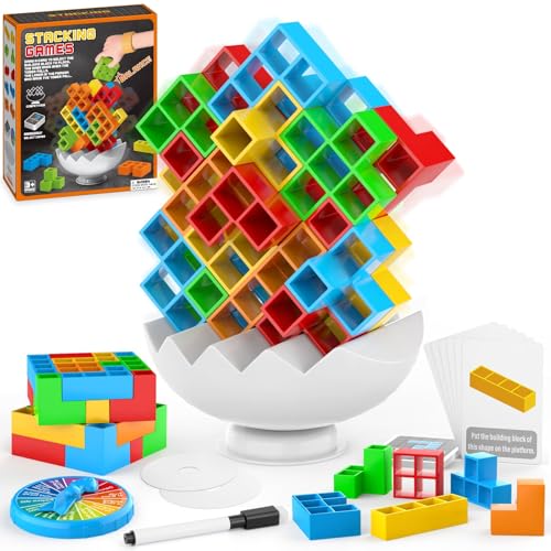 Jooyflares 70 PCS Tetra Tower Balance Game Team Tower Stacking Game for Kids & Adults Party Game Swing Stack Balance Toy Perfect for Family Games Travel Gifts for Kids Boys Girls