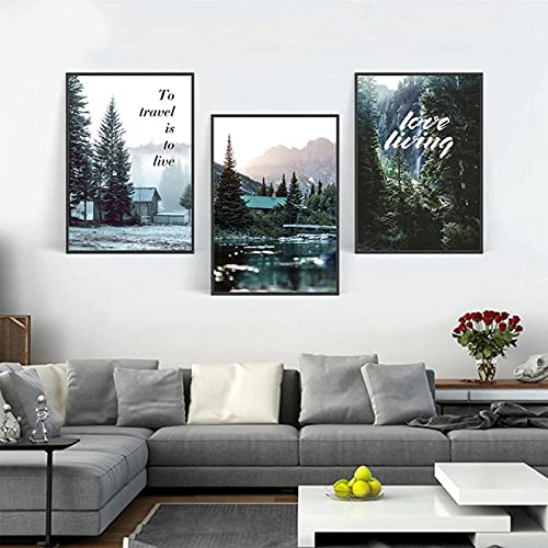 Art mural forêt affiche moderne aquarelle toile 50x70cm décoration maison
