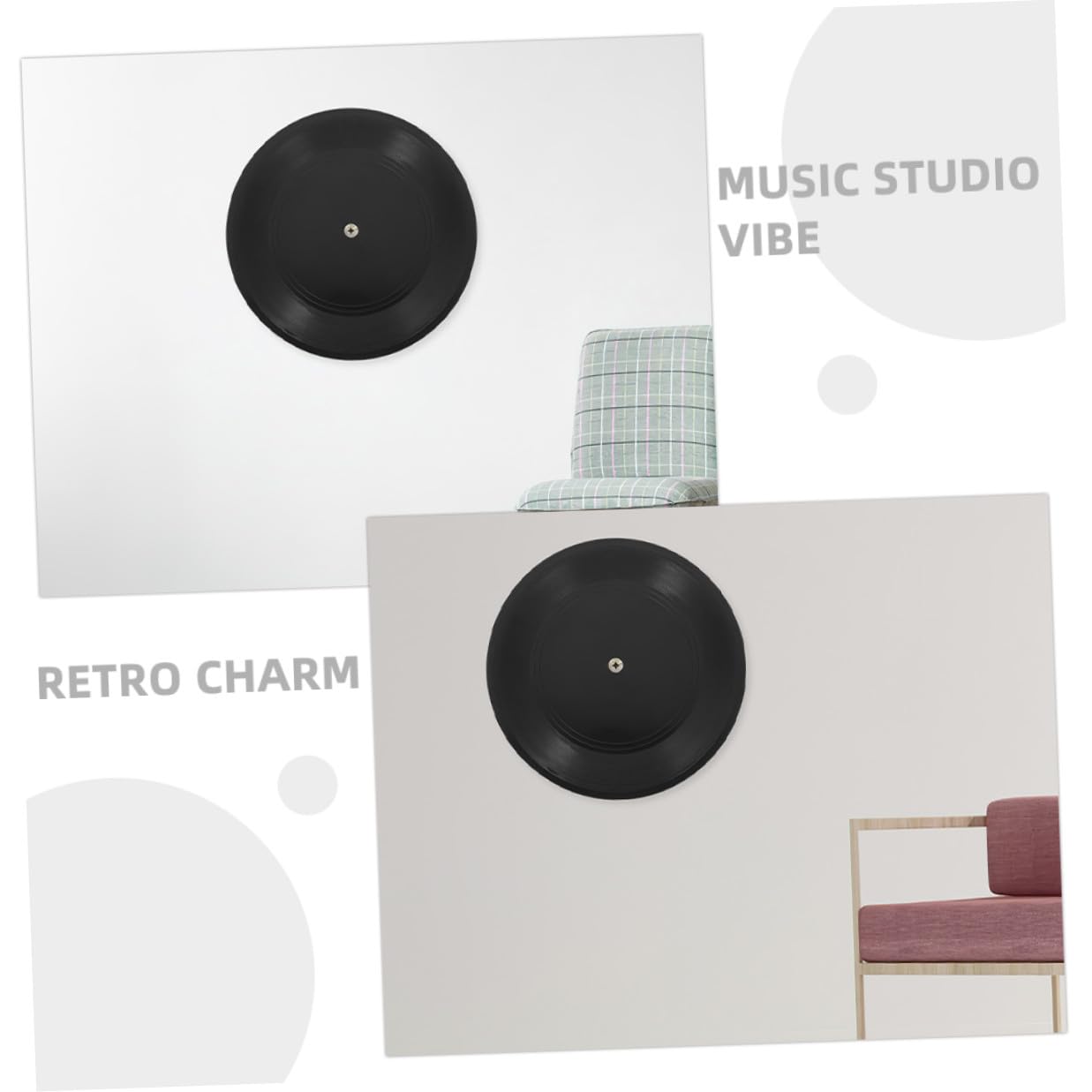 Toyvian Decorazioni da Parete e Facile da Installare 10 Pezzi in Plastica di Dischi in Vinile Nero 12 Pollici Stile Retrò per Arredamento Casa e Tema Disco