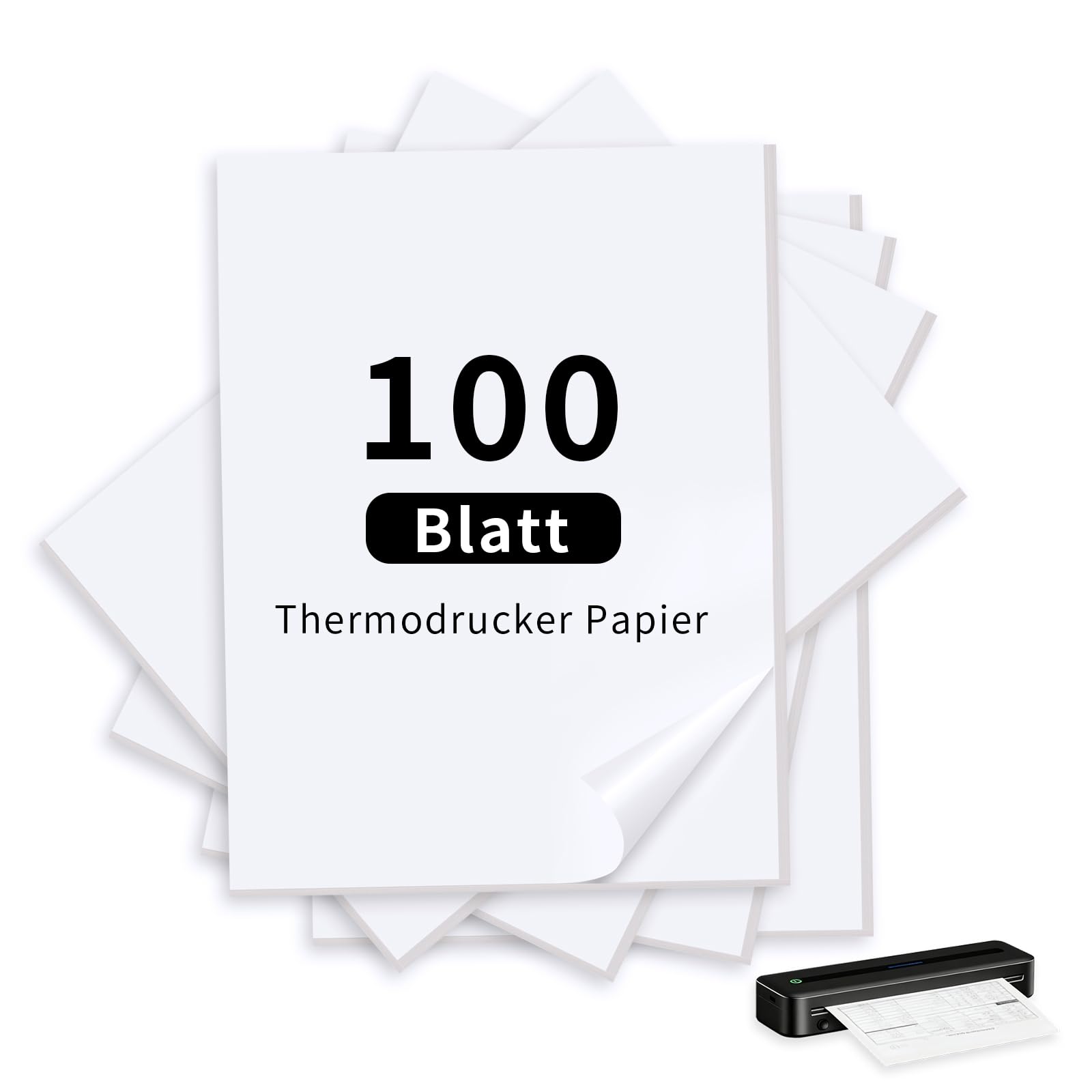 Papel térmico A4, 100 hojas para impresora térmica, papel térmico de secado rápido, compatible con impresoras térmicas A4 para archivos, documentos, fotos