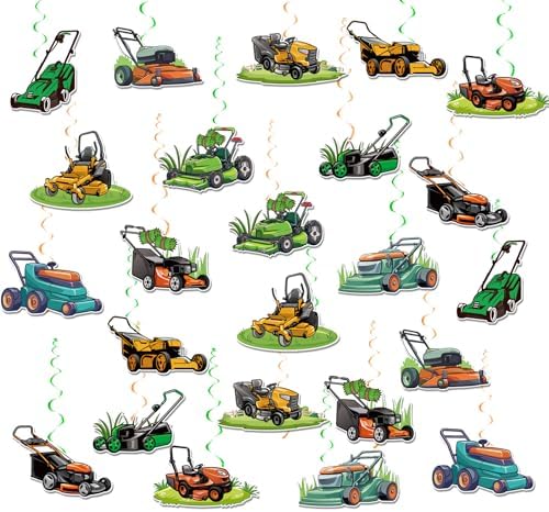 lawn mower tractor supply - Which Models Stand Out This Season? 2 24 Pcs Lawnmower Hanging Decorations Lawn Mower Hanging Swirls Ceiling Swirls Lawn Mower Birthday Party Supplies for Lawn Mower Party Decorations Farm Farmyard Party