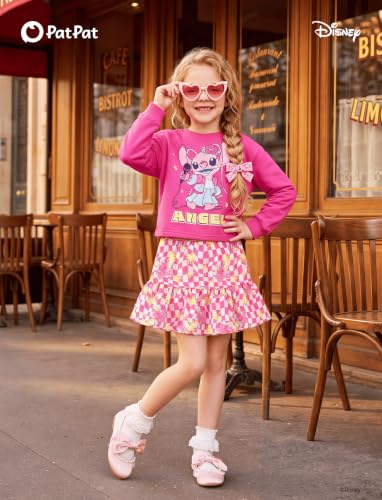 Image of Disney Girls' 2-Piece Outfit Sweatshirt Top & Pleated Skirt Set 2-9Y