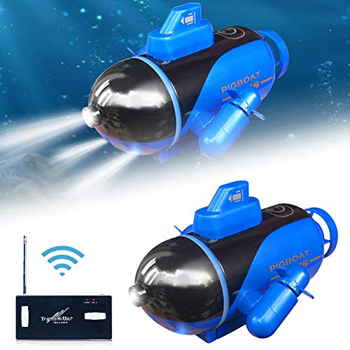 Nave Telecomandata, Sottomarino A Induzione Elettrica Elettrica per Bambini Imbarcazione A 4 Canali Simulazione Incandescente Modello Sottomarino Giocattolo da Immersione, per Stagno Laghi Piscina