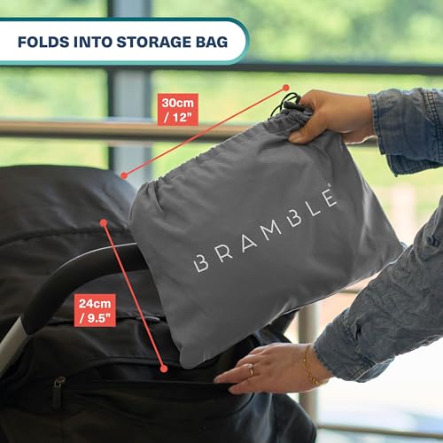 Bramble – XL-Kinderwagentasche fürs Flugzeug – Extra große Kinderwagentasche für Flugreisen – Wasserabweisende Doppel-Kinderwagen-Abdeckung für die Gate-Kontrolle (Grau)