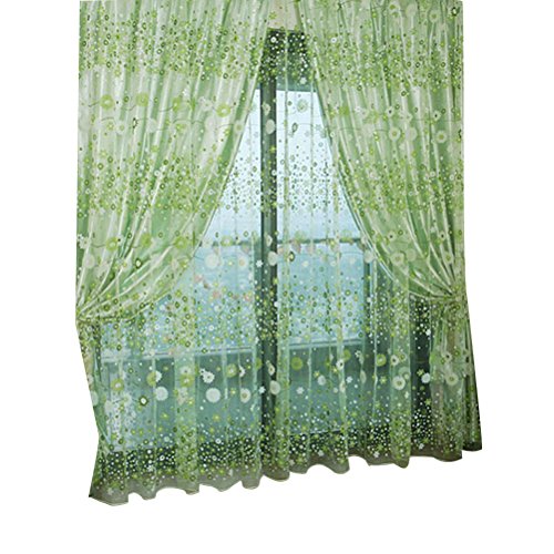 VORCOOL Rideau en voilage transparent avec œillets 100 x 200 cm imprimé floral Rideau décoratif pour chambre à coucher salon fenêtre balcon, Polyester,...