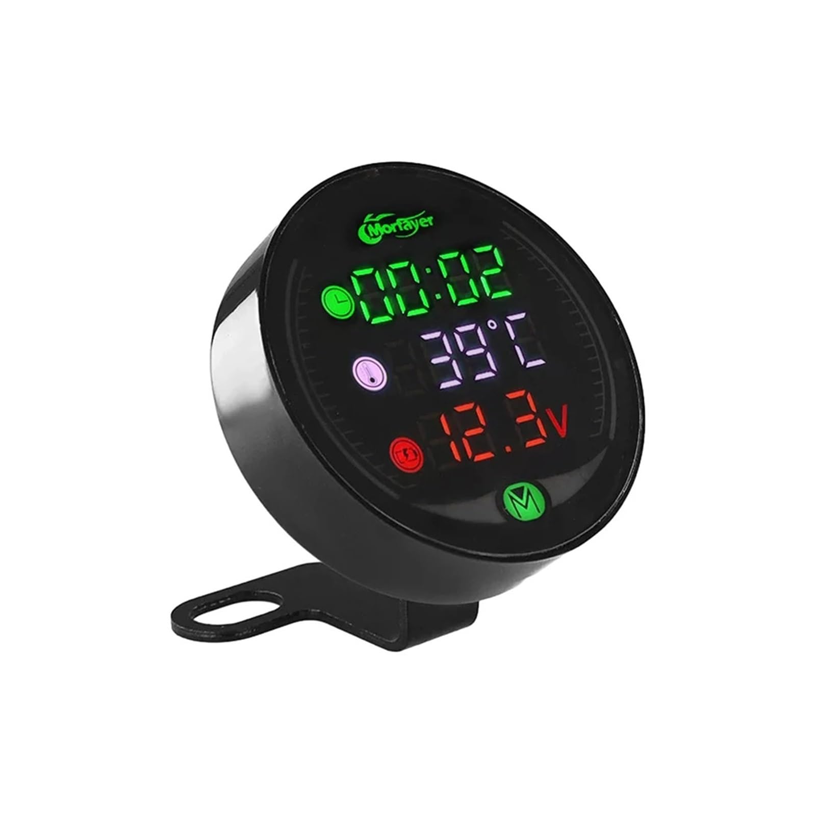 Orologio Termometro Voltmetro Universale Per Moto Con Display A LED, Misuratore Della Temperatura Dell'acqua DC 9-24V, Accessori Per Moto Indicatore