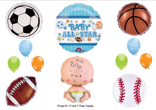 It's A Boy Baby Shower All Star Sports Balloons Decorations Supplies by Anagram