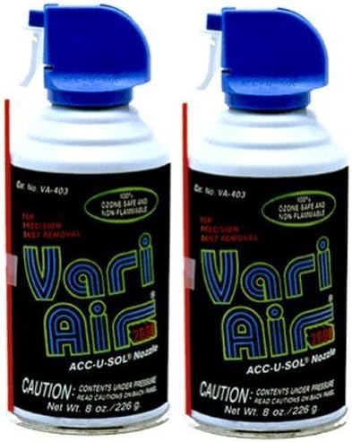 Twin 8 oz. Vari-Air Air Duster (Canned Air) from Peca Products VA-403A