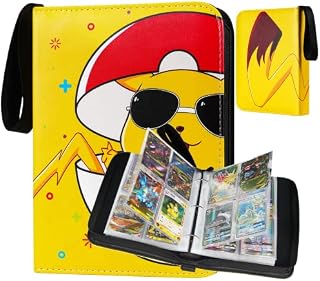 Card Binder for Trading Cards, 4-Pocket Trading Cards Binder, Holds up to 440 Cards - TCG/Vmax/EX Cards Collection Holder with Removable Sleeves, High-Quality PU Leather Card Book