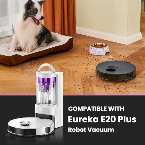 Image of 19 Packs Replacement Parts for Eureka E20 Plus Robot Vacuum Cleaner, 2 Rubber Brush, 8 Edge-Sweeping Brushes, 4 Hepa Filters, 4 Mop Pads, 1 Cleaning Brush Accessories Kit