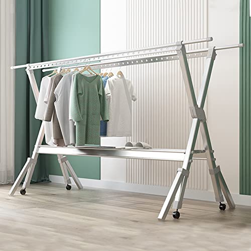 Einziehbarer Wäscheständer, Klappbarer Kleiderstaender,Platzsparender Turmwäscheständer, Ein Regal Für Kissen, Handtücher, Schuhe, Socken, Kleidung, Bettzeug, Aluminium Wäscheständer,Roségold ( Color Cover