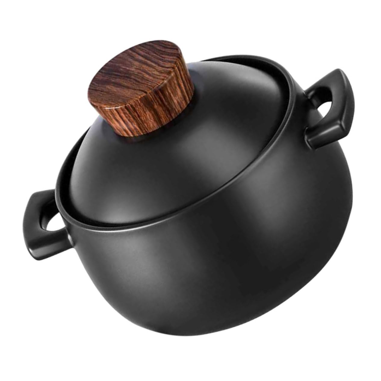 Pot à riz noir céramique haut de gamme de 2,5l avec finitions soignées