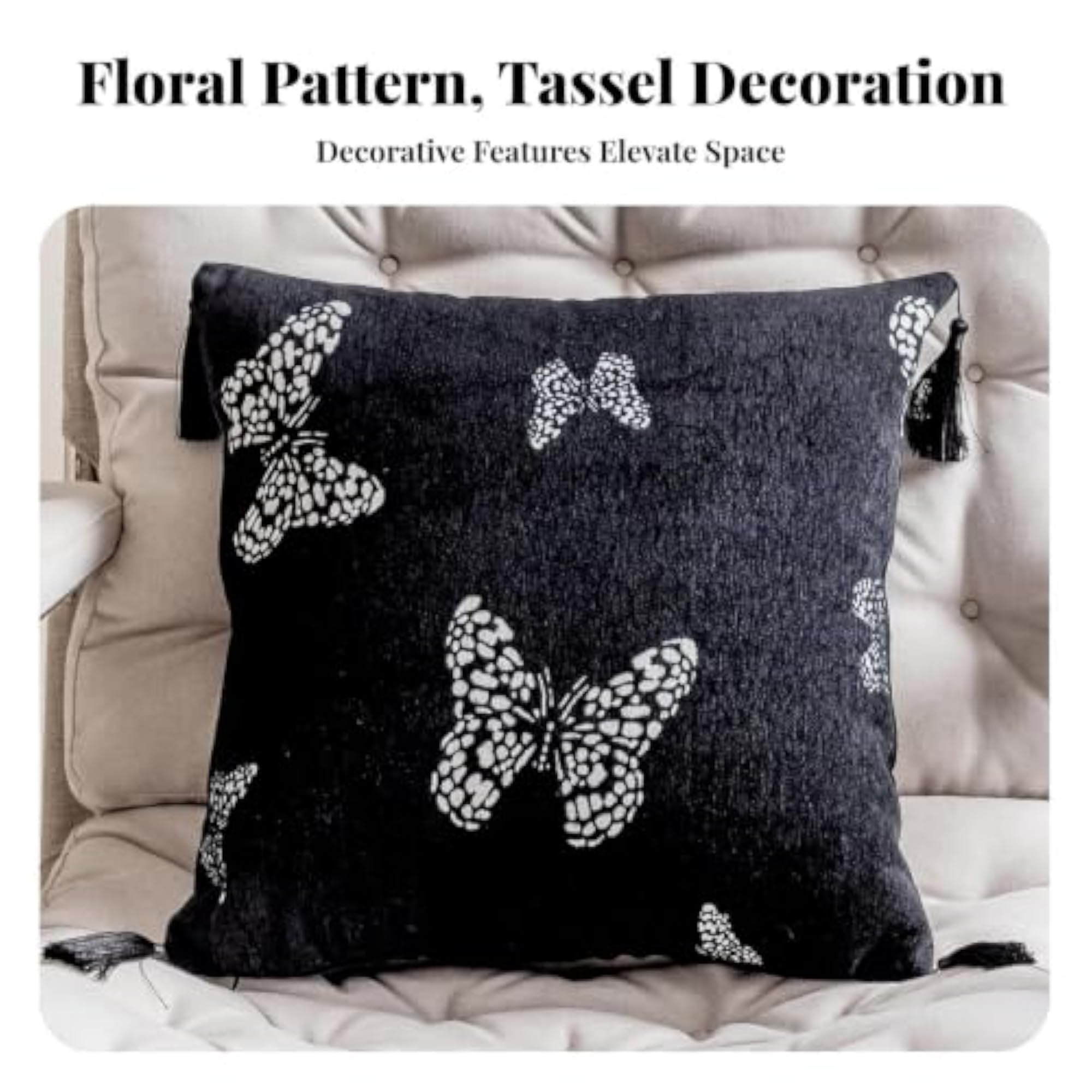 Modern Minimalist Pillow Cover, Brushed Circle Tassel