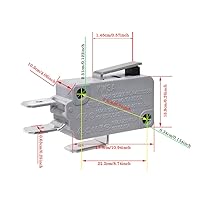 Vista 2 de 6 piezas de microinterruptor de límite SPDT con palanca de bisagra recta corta y acción de broche para Arduino, KW3A 16A 125/250V