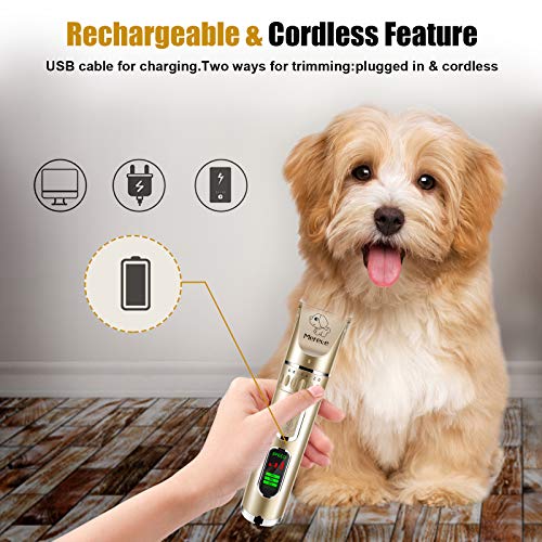 image for Merece Dog Grooming Kit Clippers -Professional Pet Hair Clippers Recha