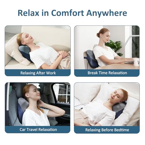 MOUNTRAX Shiatsu Back Massager with Heat, Gifts for Women Men, Back Massager for Pain Relief Deep Tissue, 3D Kneading Massage Pillow for Back
