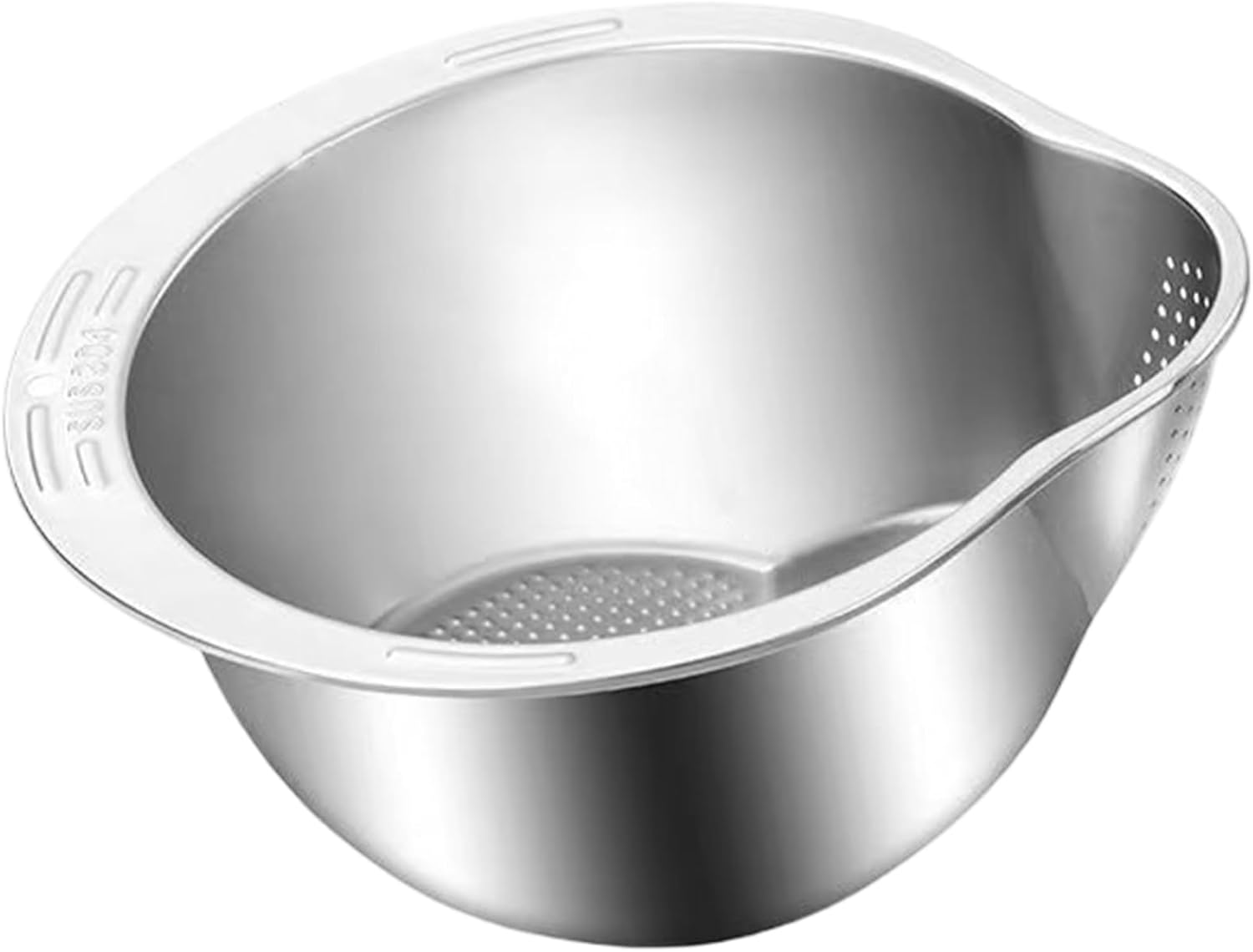 Rice Strainer, 304 Stainless Steel Colander, Multi Functional Rice Washing Bowl Basket with Side Drainers Colander for Fruits Vegetable Kitchen Tools Washer