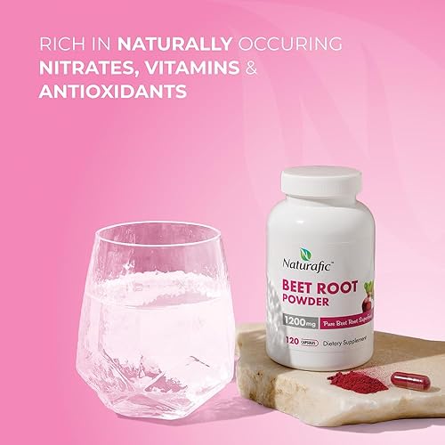 Miniatura 3 de Cápsulas de remolacha – Refuerzo de óxido nítrico | Superalimento de 1200 mg de alto nitrato | Polvo de raíz de remolacha puro | Sin OMG, vegano,