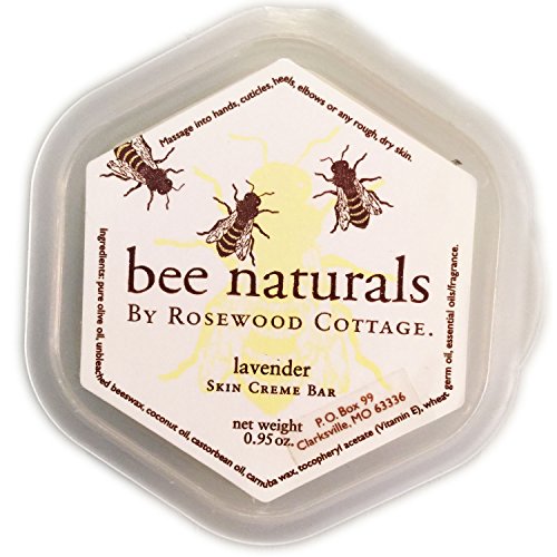 Bee Naturals Best Skin Cream Bar - Solid Form Hand Lotion - Purse Size Travel Container - Smooth, Soothe and Soften Your Hands. (Lavender)