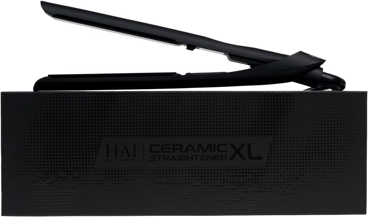 HAI Ceramic XL Professional Flat Iron - Extra Long Plates for Fast Styling - 450F Max Temperature
