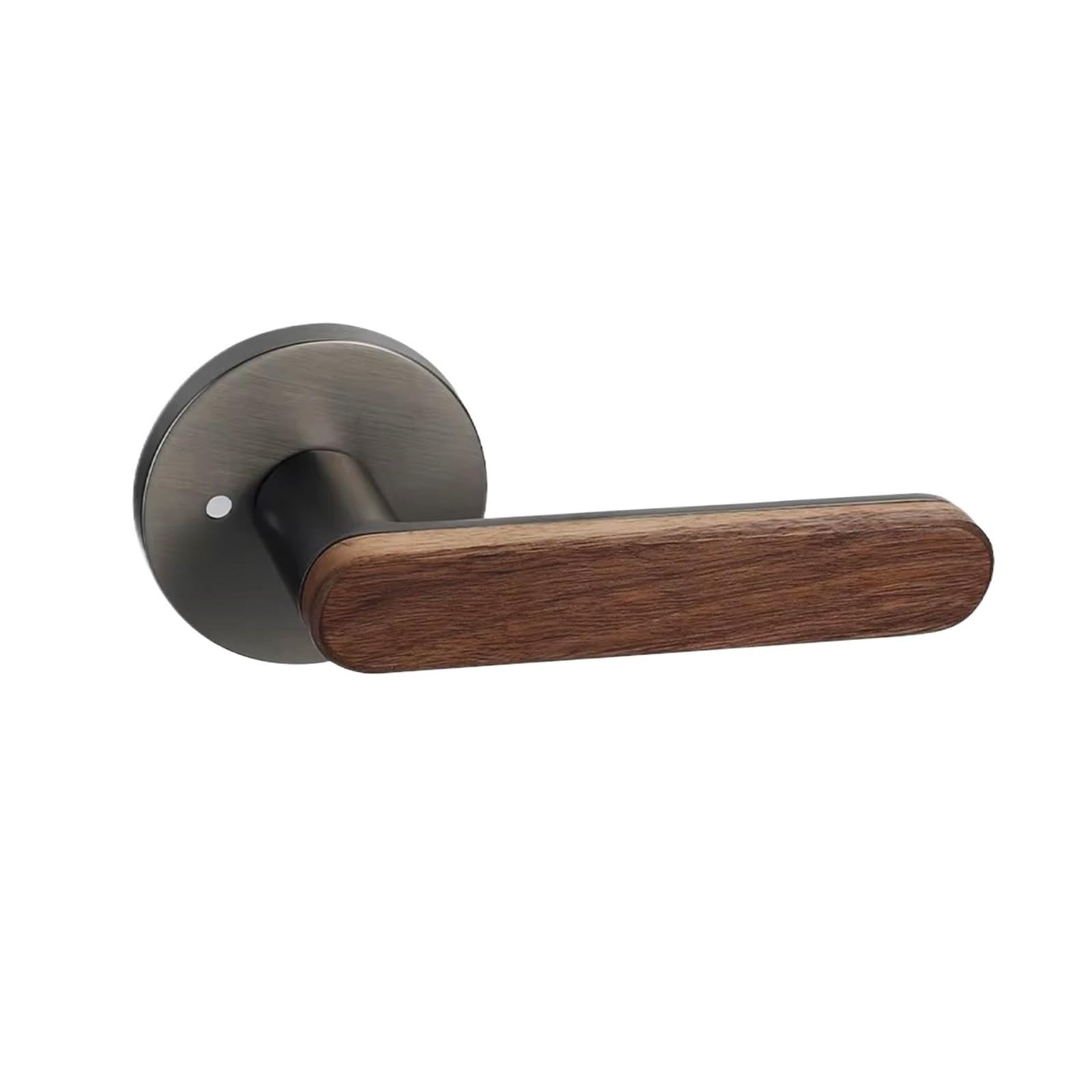 Kexcftg One Color Privacy Door Handle Walnut Wood Lever Matt Brushed Black Nickel Bedroom Bathroom Passage Lock Keyless