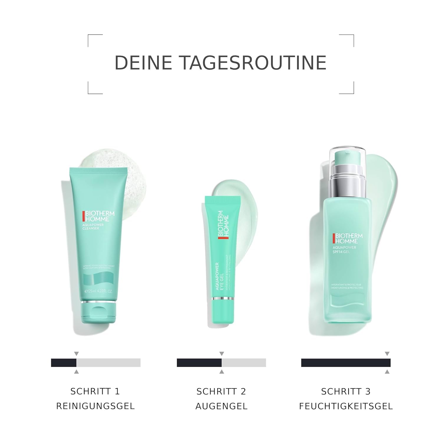 Biotherm Homme Aquapower SPF14 Gesichtsgel, erfrischende Tagespflege für Männer, mit Life Plankton und Oligo-Mineralien, pflegt und schützt vor UV-Strahlung und Umwelteinflüssen, 75 ml