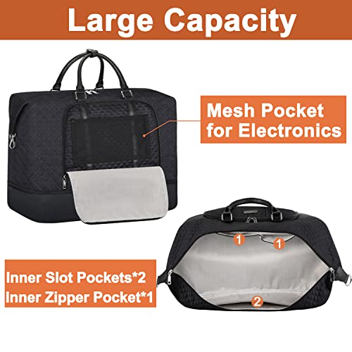 Travel Weekender Bag For Women Overnight Bag With Shoe Compartment Oversized Travel Duffel Bag Carry On Tote With Trolley Sleeve 21" For Weekend Travel Business Trip #TOP3