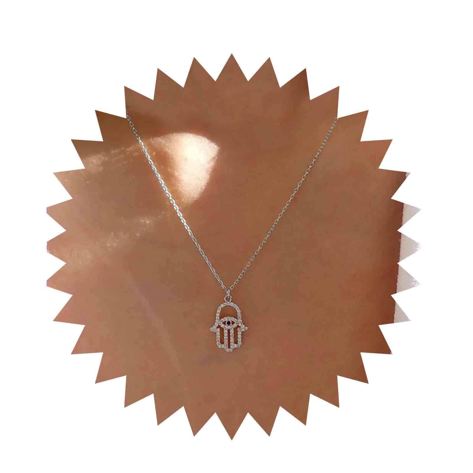 Collana Occhio Malo e Mano di Hamsa per Donna