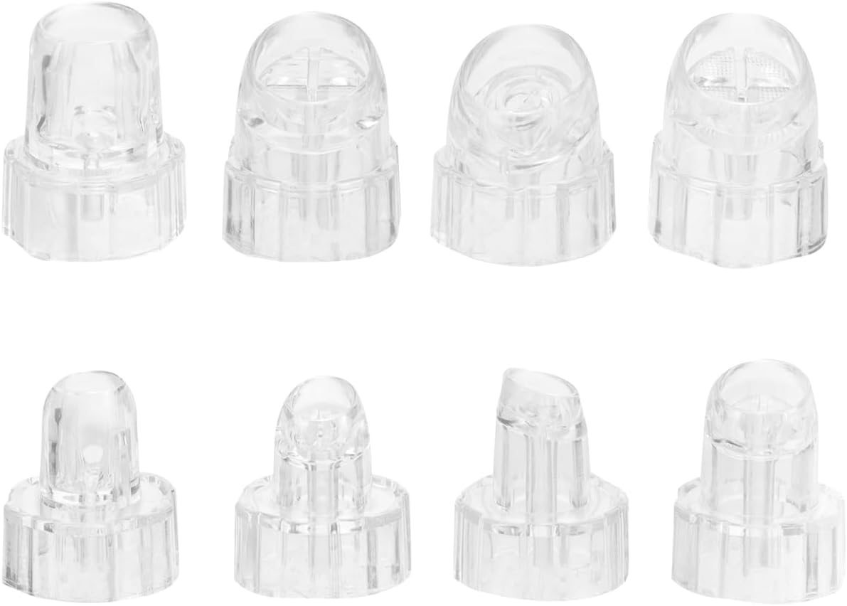Homoyoyo 8Pcs Facial Suction Nozzle Replacement Tips: Plastic Hydro Dermabrasions Microdermas Heads for Hydro Peel Machine, Deep Pore Cleansing, Suitable for Various Beauty Equipment