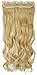 S-noilite 24"/26" Straight Curly 3/4 Full Head One Piece 5clips Clip in Hair Extensions Long Poplar Style for Xmas Gifts 22colors (24"-Curly, golden mix bleach blonde)