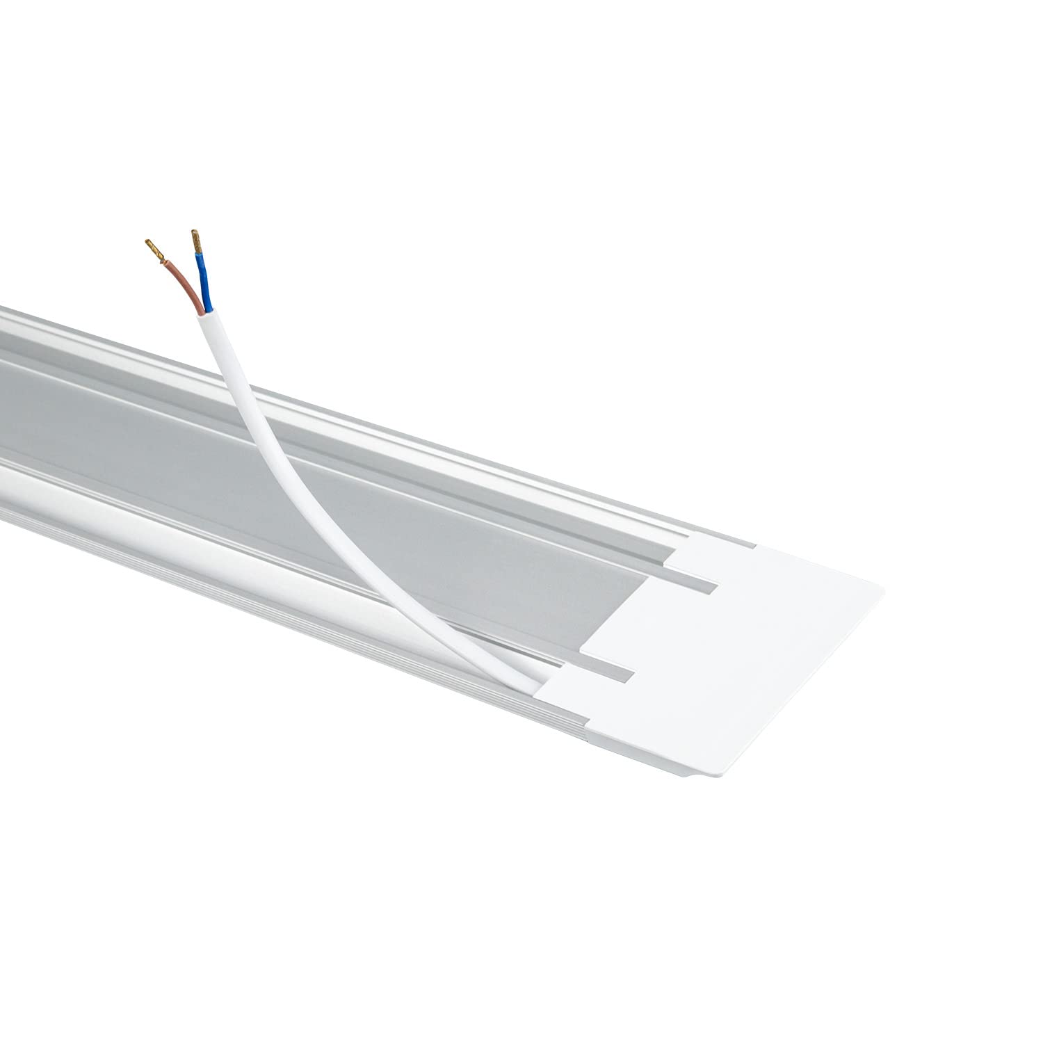 Popp® Pack x2 Pantalla LED 45W luz blanca fría 6000K 3600 Lm batten light regleta libre halógeno tubo led integrado 45W 150cm, apto para supermercado, taller, hogar y hospital (45W 6000K, 150cm)