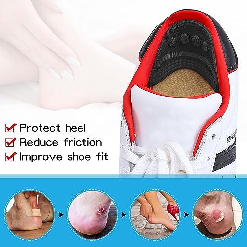 Image of Adhesive Heel Cushion Pads, Grips Inserts for Women & Men, Prevent Slip & Blister Shoe Guards - 2PCS Black