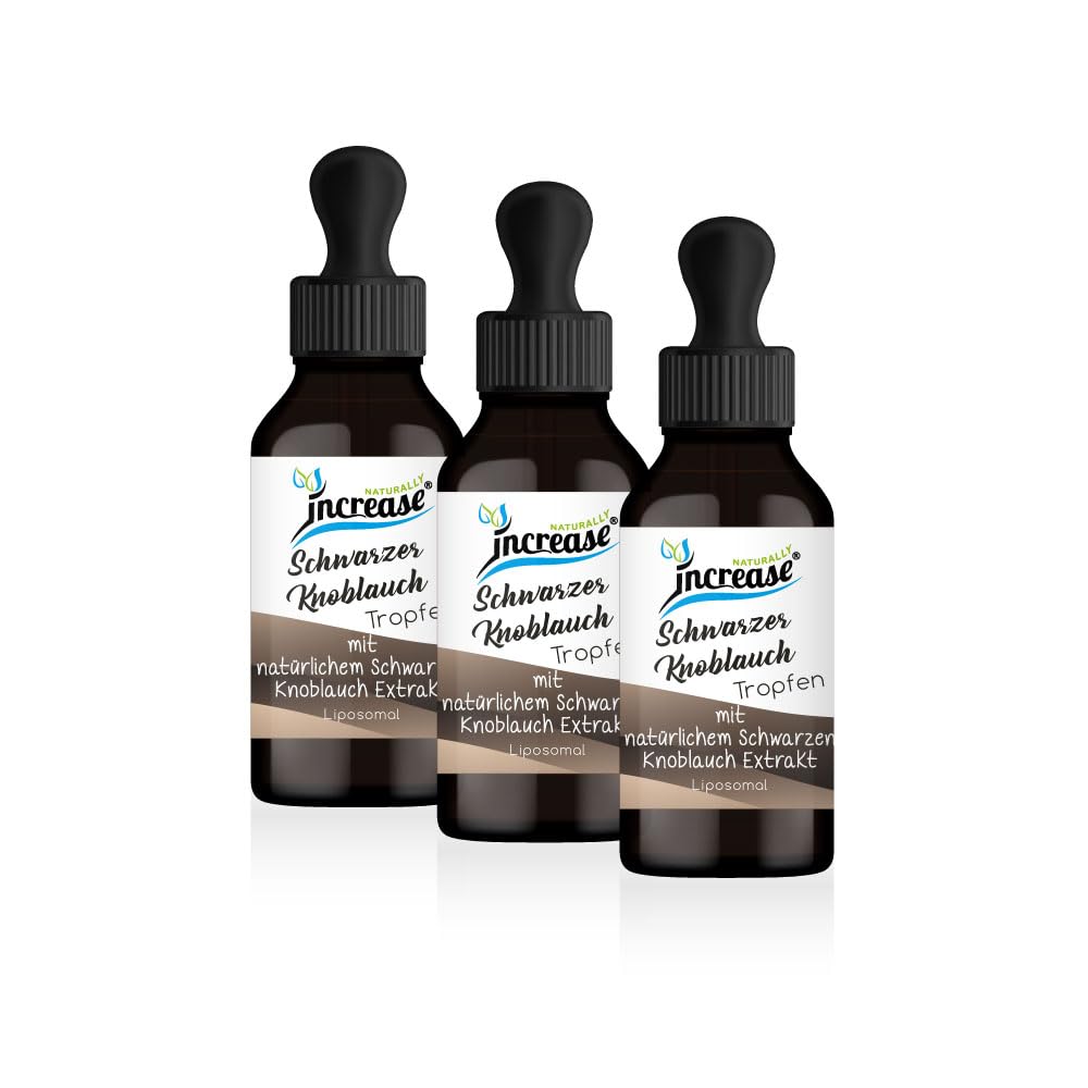 Tomar 3, número 2 Acción Liposomal Ajo Negro Gotas altas dosis - (180.000mg en 3 botellas) 2000mg Ajo Negro por dosis diaria - Aceite MCT - Alta biodisponibilidad
