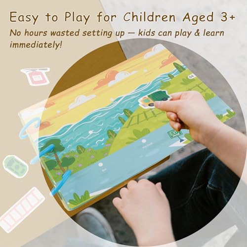 Image of Busy Book for Toddlers, Preschool Learning Activities, Montessori Toys for 3+ Years Old Boys and Girls, Easter Gifts, Transportation Sticker Book