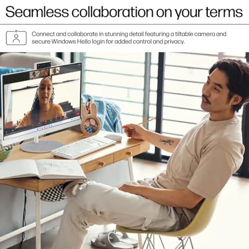 Image of HP All in One Desktop Computer, 27 inch Full HD Touch Screen, Intel Ultra 7-155U(Up to 4.8 GHz), 64 GB DDR5, 1 TB SSD, Windows 11 Pro, Anti-Glare, Adjustable Angle, Wi-Fi 6, w /Accessories