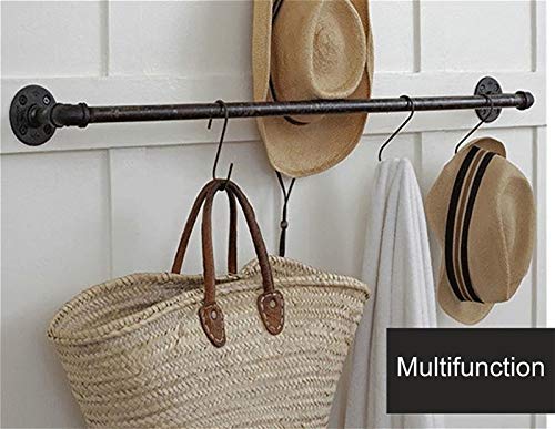 Main courante d'escalier en métal noir de 100 cm avec son kit de fixation complet - 8