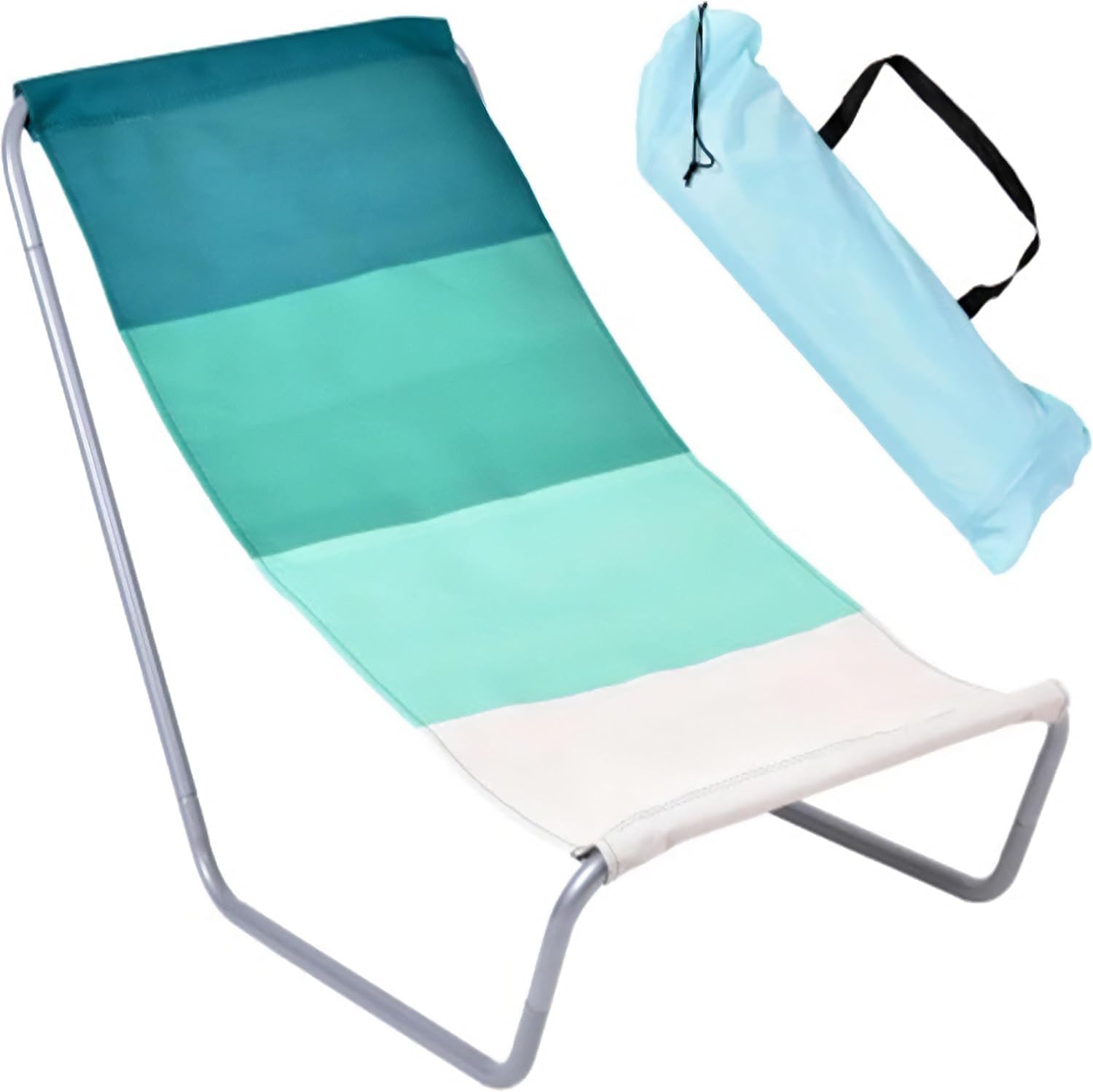 Chaise Longue de Plage Pliable avec Housse Oxford 600D, Cadre léger en métal, imperméable, pour Le Jardin et la Plage, avec Sac de Transport, 90 kg (Art déco)