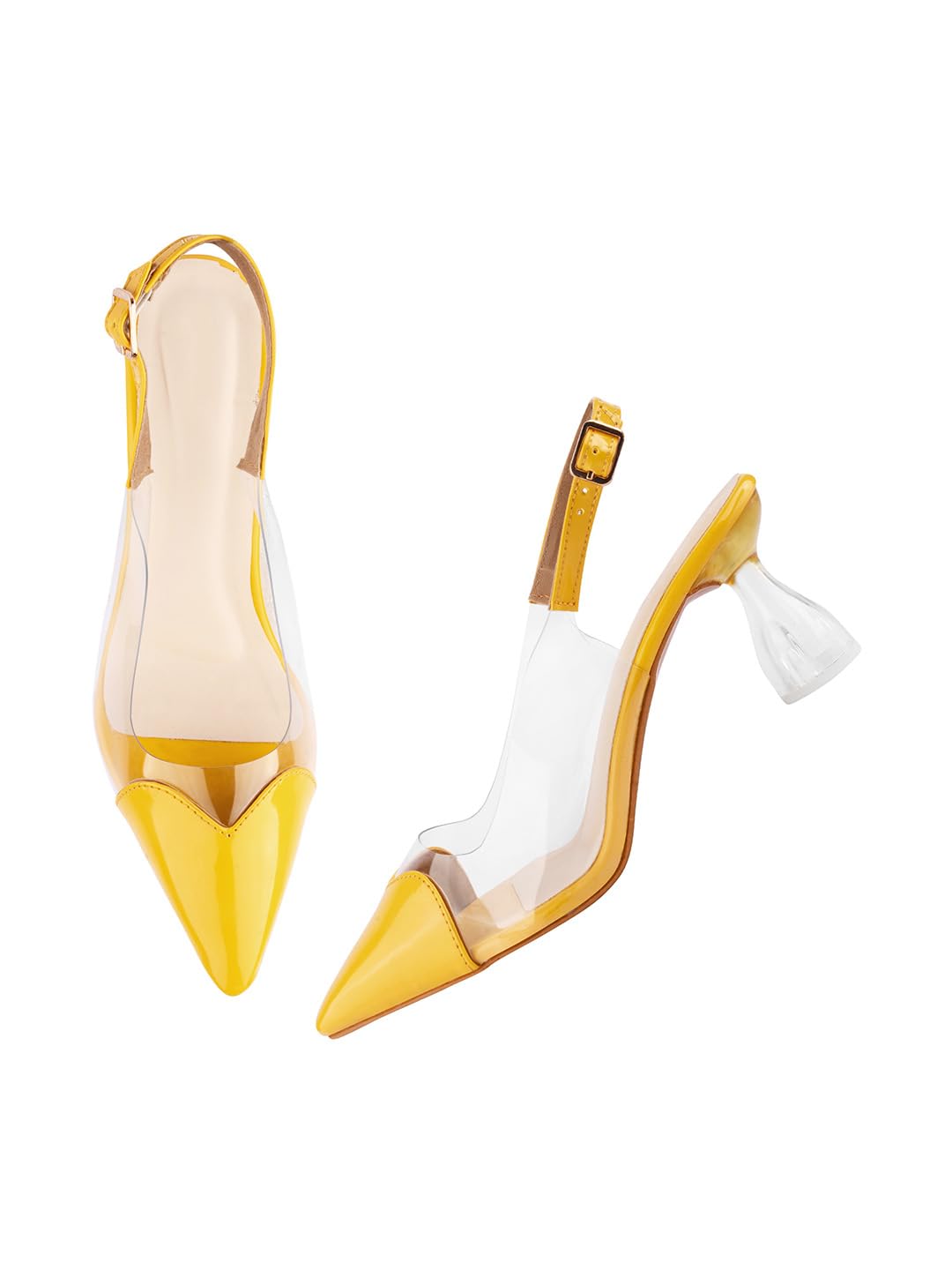 TRYME Womens Alluring Ravishing Transparent Chunky Heel Bellies Fashion Pointed Block Heel Pumps Party and Formal Occasions (B0D5D98547) Amazon Price History, Amazon Price Tracker